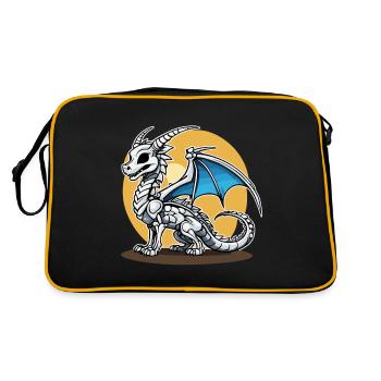 Illustration de squelette de dragon mignon - Sac Retro - noir/or - Dos