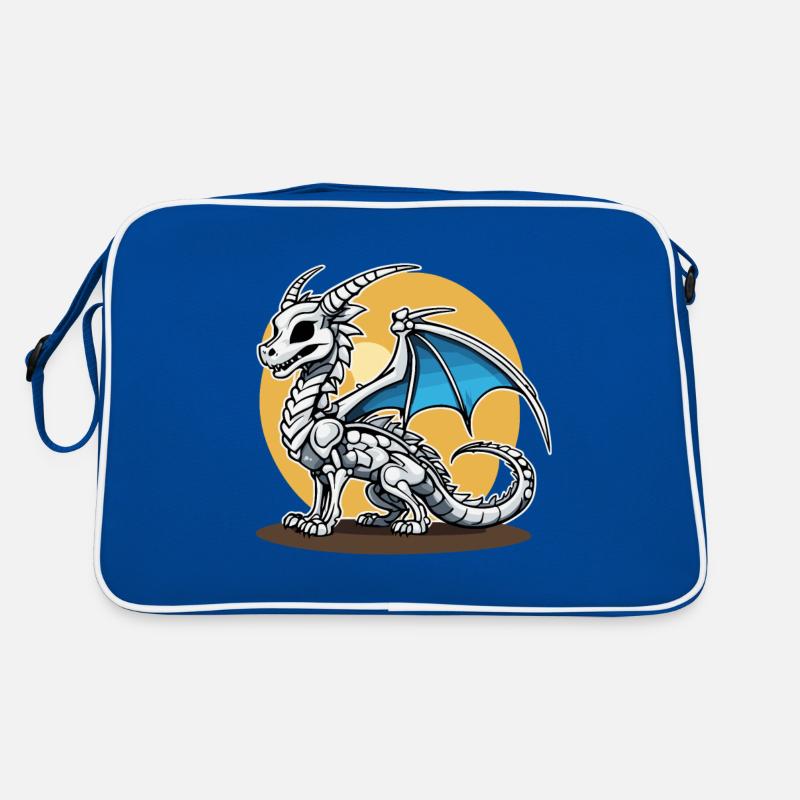 Illustration de squelette de dragon mignon Sac Retro