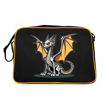 Illustration de squelette de dragon mignon - Sac Retro - noir/or - Dos