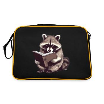 Lecture d’un raton laveur avec un livre - Sac Retro - noir/or - Dos