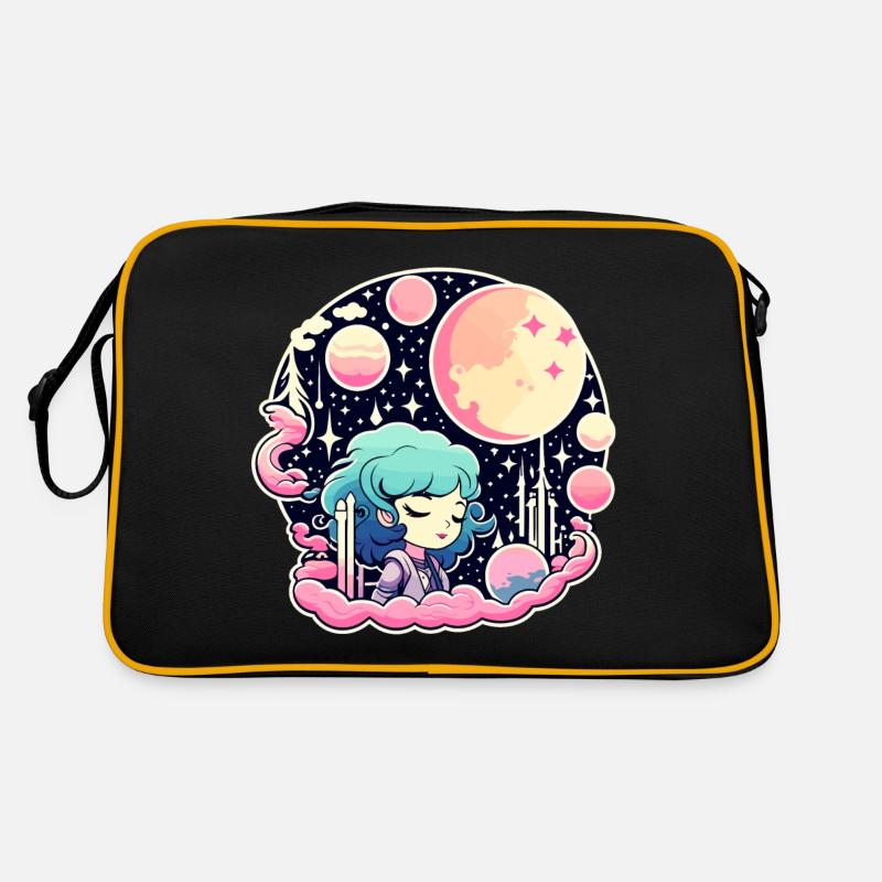 Illustration de paysage de lune - Sac Retro - noir/or