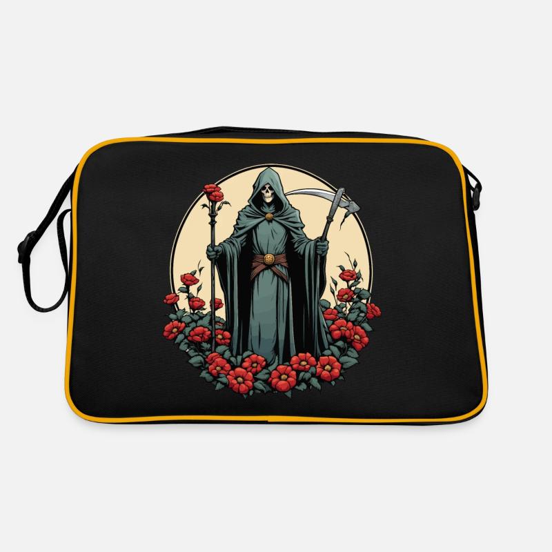 Sensenmann Blumen Illustration Retro Tasche