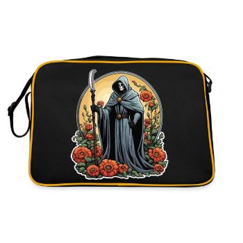 Illustration de fleurs de la Faucheuse - Sac Retro - noir/or - Dos