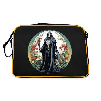 Illustration de fleurs de la Faucheuse - Sac Retro - noir/or - Dos