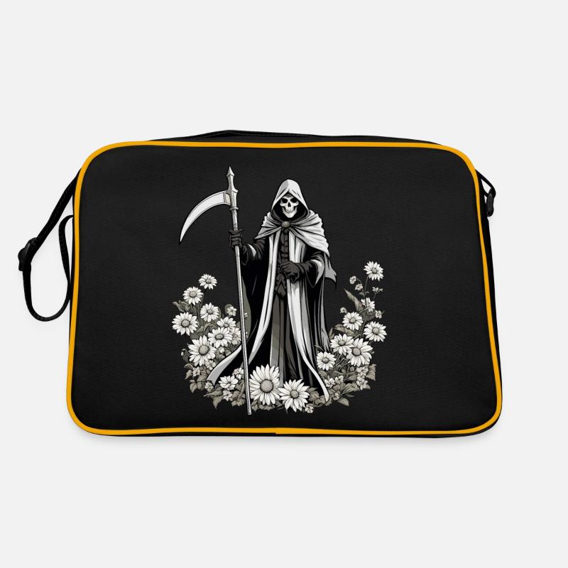 Sensenmann Blumen Illustration Retro Tasche