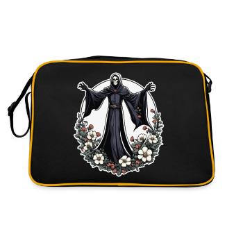 Illustration de fleurs de la Faucheuse - Sac Retro - noir/or - Dos
