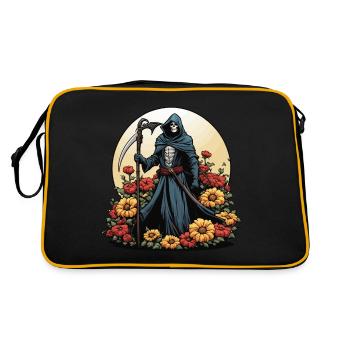 Illustration de fleurs de la Faucheuse - Sac Retro - noir/or - Dos