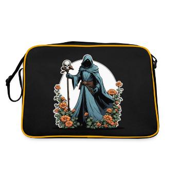 Illustration de fleurs de la Faucheuse - Sac Retro - noir/or - Dos