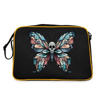 Gloomy butterfly with skull - Retro Bag - black/gold - Back