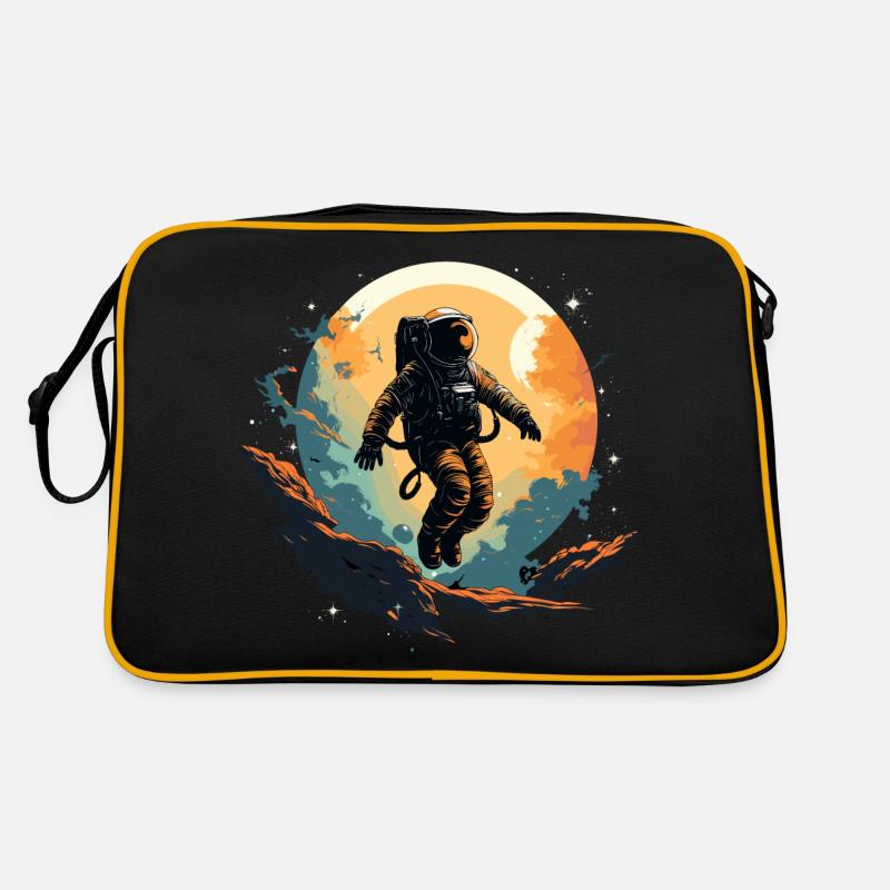 Abstrait Astronaute Planète Espace Sac Retro