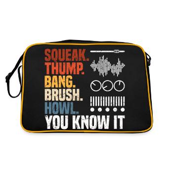 Tontechniker Geschenke | Toningenieur Deejay DJ - Retro Tasche - Schwarz/Gold - Hinten