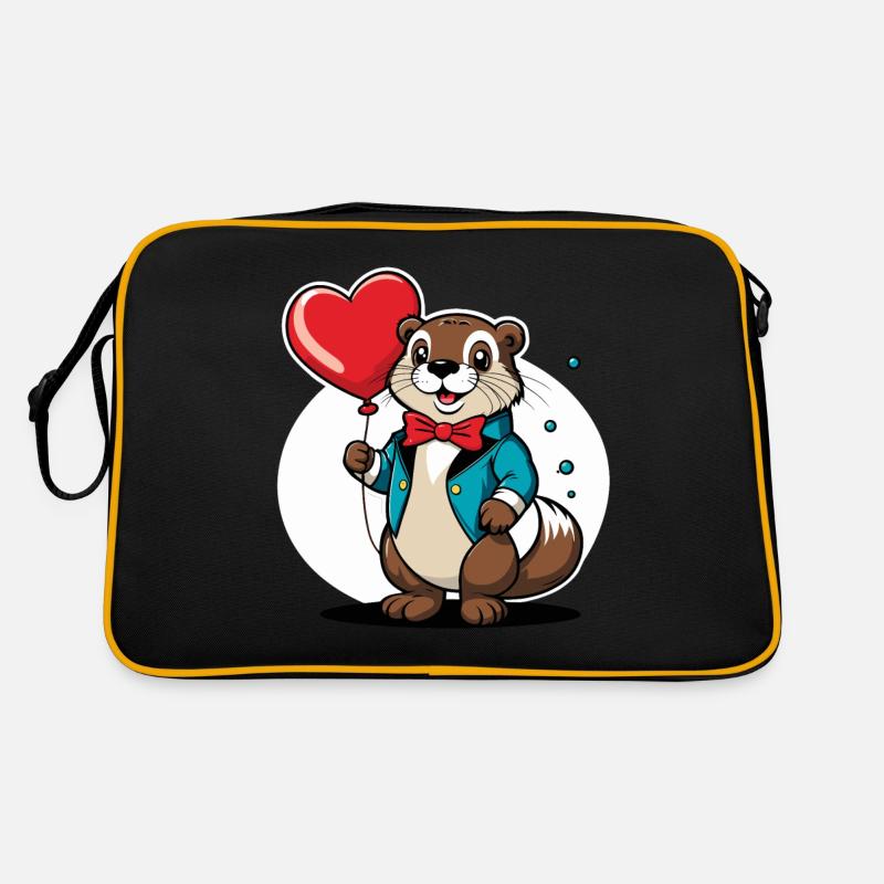 Otter Herz - Valentinstag Retro Tasche