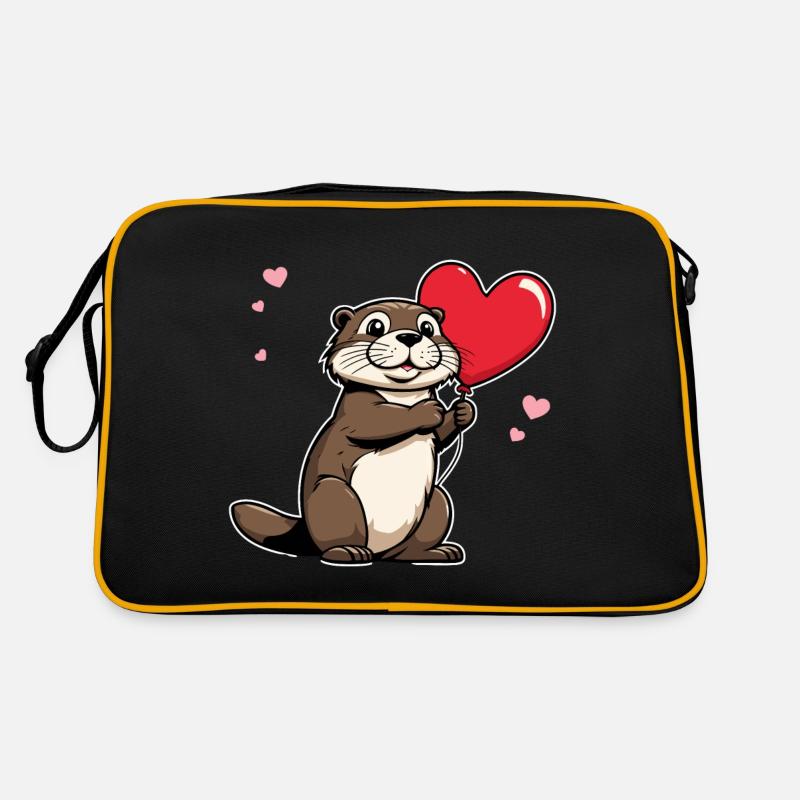 Otter Herz - Valentinstag Retro Tasche