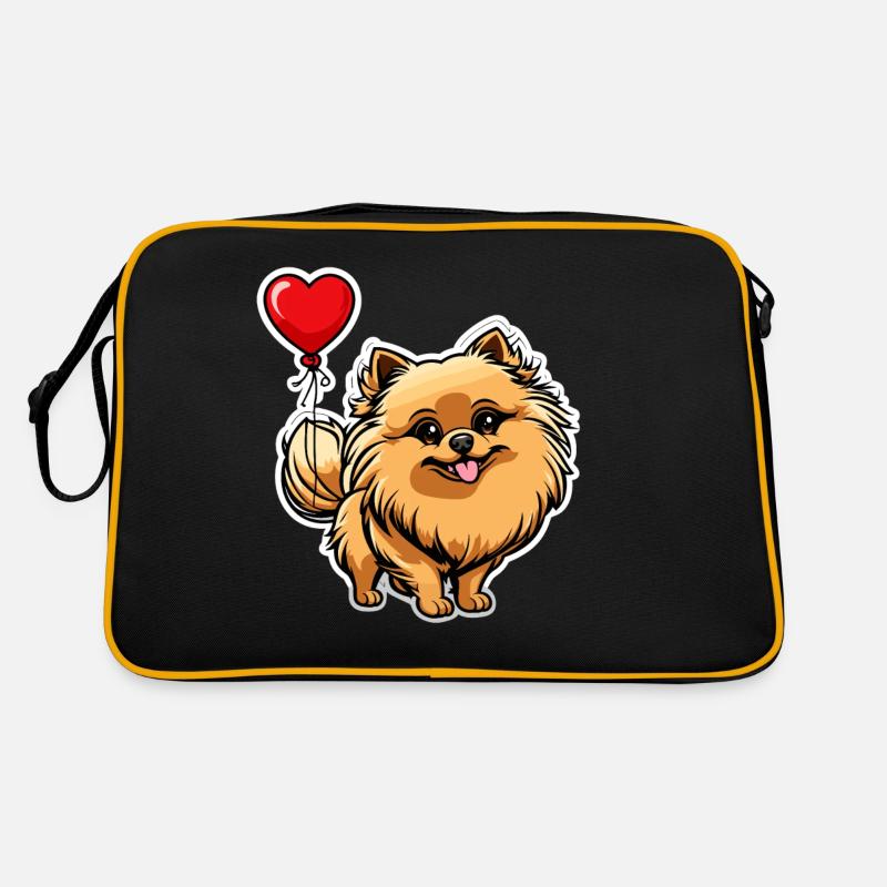 Zwergspitz Herz - Valentinstag Retro Tasche