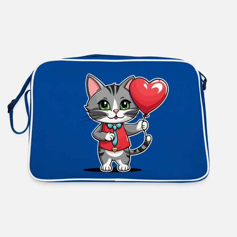 Coeur de chat - Saint-Valentin Sac Retro