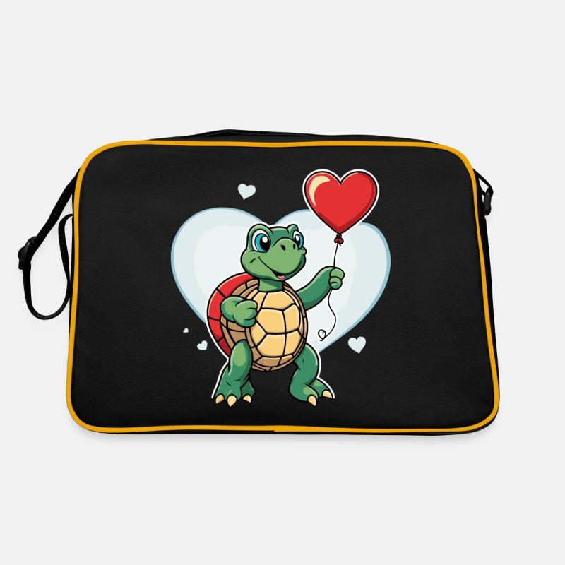 Schildkröte Herz - Valentinstag Retro Tasche
