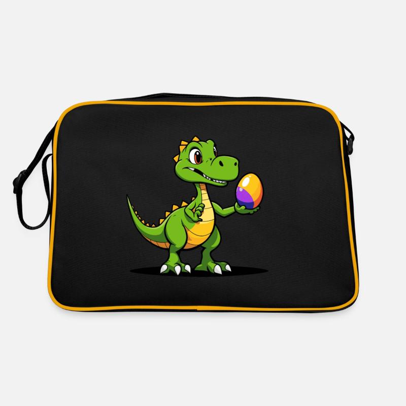 Dinosaur Easter Eggs Easter - Retro Bag - black/gold