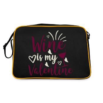 Wine is my Valentine Funny Wine Saying - Retro Bag - black/gold - Back