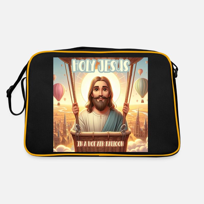 Saint Jésus en montgolfière - Sac Retro - noir/or