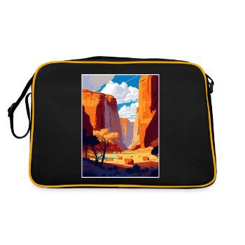 Canyon de Chelly National Monument Arizona Reisen - Retro Tasche - Schwarz/Gold - Hinten