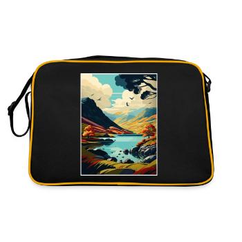 Lake District Vintage Travel Poster WPA Souvenir - Retro Bag - black/gold - Back