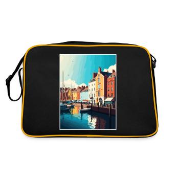 Weymouth England Vintage Reiseposter Souvenir - Retro Tasche - Schwarz/Gold - Hinten