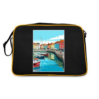 Weymouth England Vintage Reiseposter Souvenir - Retro Tasche - Schwarz/Gold - Hinten