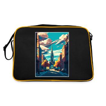 Glasgow Ecosse Vintage voyage affiche Souvenir - Sac Retro - noir/or - Dos