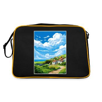 St Agnes Cornwall Vintage Travel Poster Souvenir - Retro Bag - black/gold - Back