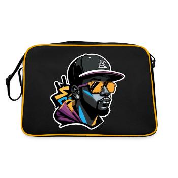 Urbaner Typ - Retro Tasche - Schwarz/Gold - Hinten