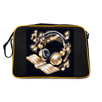 Casque audio doré musique - Sac Retro - noir/or - Dos