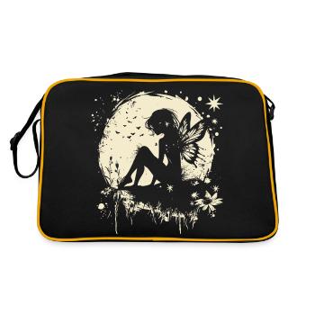 Fée, Elfe, Lune, Conte de fées, Créatures mythiques - Sac Retro - noir/or - Dos