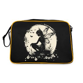 Fée, Elfe, Lune, Conte de fées, Créatures mythiques - Sac Retro - noir/or - Dos