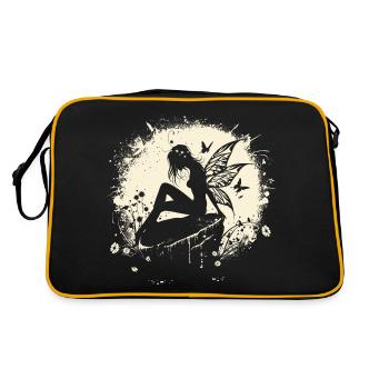Fée, Elfe, Lune, Conte de fées, Créatures mythiques - Sac Retro - noir/or - Dos