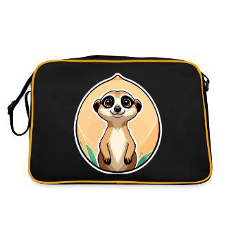 Suricate Illustration Mignonne - Sac Retro - noir/or - Dos