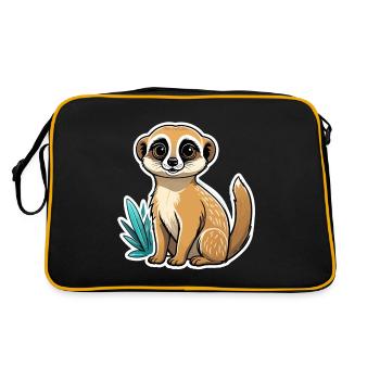Suricate Illustration Mignonne - Sac Retro - noir/or - Dos