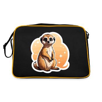 Suricate Illustration Mignonne - Sac Retro - noir/or - Dos