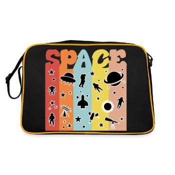 Espace, Weltall, Astronaute - Sac Retro - noir/or - Dos