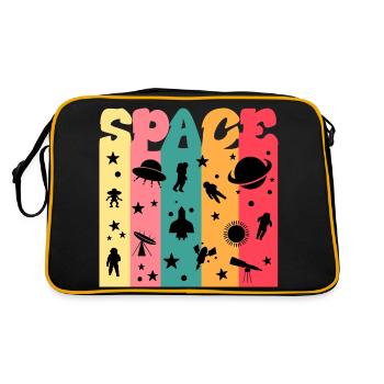 Espace, Weltall, Astronaute - Sac Retro - noir/or - Dos