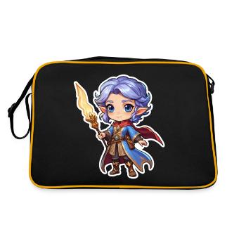 Wizard Fantasy Illustration - Retro Bag - black/gold - Back