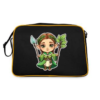 Druid Druid Fantasy Illustration - Retro Bag - black/gold - Back