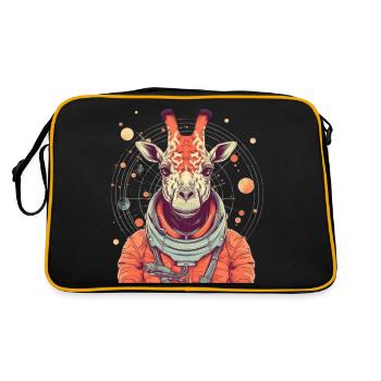Space Giraffe - Retro Tasche - Schwarz/Gold - Hinten