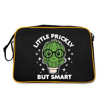 Cute Cactus Little Prickly But Smart - Retro Bag - black/gold - Back
