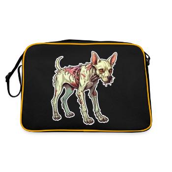 Illustration de chien zombie - Sac Retro - noir/or - Dos