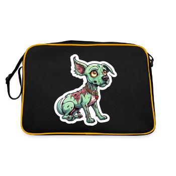 Illustration de chien zombie - Sac Retro - noir/or - Dos