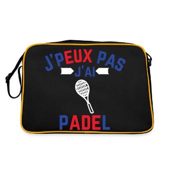 J peux pas j ai Padel bleu blanc rouge - Sac Retro - noir/or - Dos