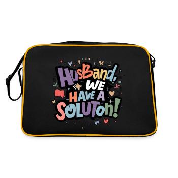 Husband we have a solution - Retro Bag - black/gold - Back