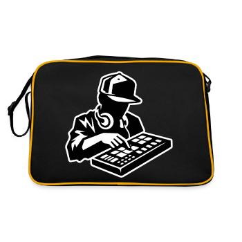 Hip-Hop-Produzent (Schlaganfall) - Retro Tasche - Schwarz/Gold - Hinten