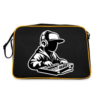 Kleiner Beat-Macher - Retro Tasche - Schwarz/Gold - Hinten