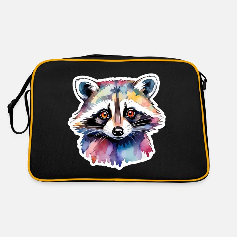 Illustration aquarelle de raton laveur Sac Retro